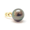 Bague 53 Bague solitaire perle de Tahiti en or jaune 18 carats 58 Facettes BVP-BIJ-0094