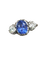 Antik ring i Platin med Ceylon-safir og diamanter 