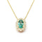 Collier Collier entourage émeraude et diamants en or jaune 18 carats 58 Facettes BVP-COL-0097