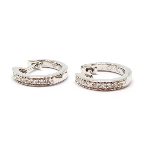 Boucles d'oreilles Créoles - Boucles d’oreilles en or blanc 18 carats et diamants 58 Facettes BVP-BDO-0104