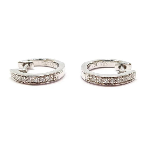 Boucles d'oreilles Créoles - Boucles d’oreilles en or blanc 18 carats et diamants 58 Facettes BVP-BDO-0104