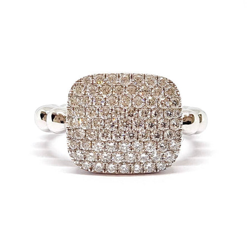Bague 53 Bague pavée en or blanc 18 carats et diamants 58 Facettes BVP-BAG-0105