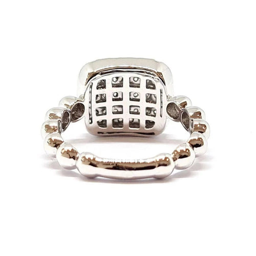 Bague 53 Bague pavée en or blanc 18 carats et diamants 58 Facettes BVP-BAG-0105