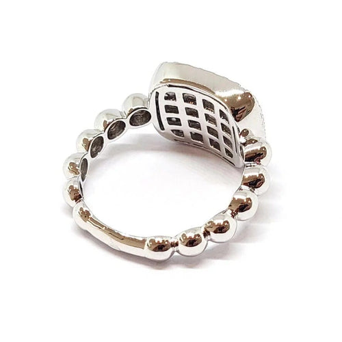 Bague 53 Bague pavée en or blanc 18 carats et diamants 58 Facettes BVP-BAG-0105