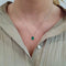 Collier Collier solitaire en or blanc 18 carats avec émeraude 58 Facettes BVP-COL-0106