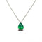 Collier Collier solitaire en or blanc 18 carats avec émeraude 58 Facettes BVP-COL-0106
