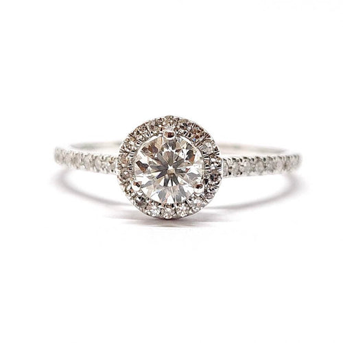 Bague 54 Solitaire - Bague en or blanc 18 carats et diamants 58 Facettes BVP-BIJ-0107
