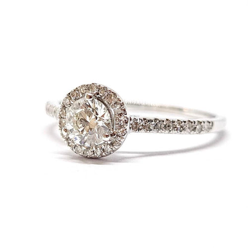Bague 54 Solitaire - Bague en or blanc 18 carats et diamants 58 Facettes BVP-BIJ-0107