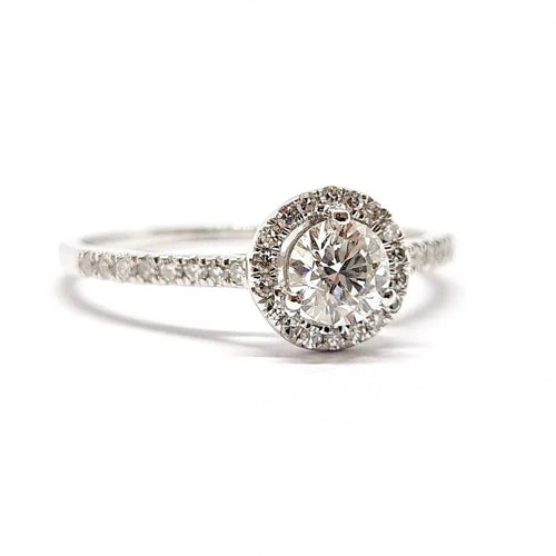 Bague 54 Solitaire - Bague en or blanc 18 carats et diamants 58 Facettes BVP-BIJ-0107