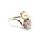 Bague 57 Bague Toi & Moi en or blanc 18 carats et platine, diamant et perle 58 Facettes BVP-BAG-0109
