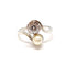Bague 57 Bague Toi & Moi en or blanc 18 carats et platine, diamant et perle 58 Facettes BVP-BAG-0109