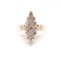 Bague 54 Bague marquise en or jaune et blanc 18 carats sertie de diamants 58 Facettes BVP-BAG-0110