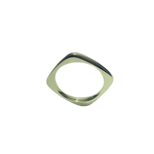 Bague 55 Bague bombée asymétrique en or blanc 18 carats 58 Facettes 260174