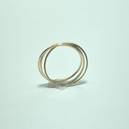 Bague 57 Bague à trois anneaux en or jaune 18K 58 Facettes 250260