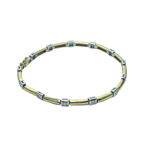 Bracelet Bracelet - Bracelet bicolore serti de diamants en or jaune et blanc 58 Facettes 250282