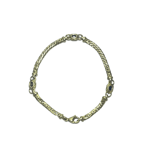 Bracelet Bracelet en or jaune 18 carats avec saphirs bleus, 6,23 g 58 Facettes 250184