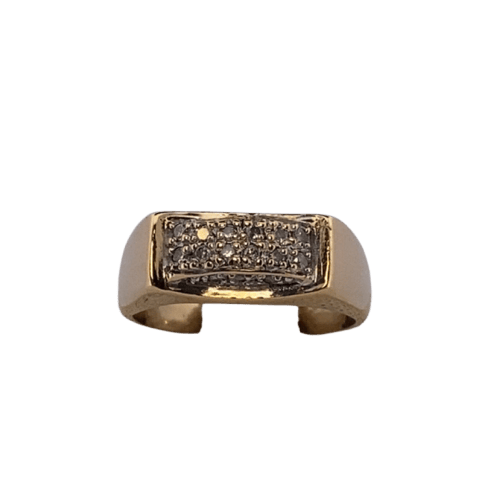 Bague Bague rectangulaire - Bague pavage diamants en or jaune 18 carats 58 Facettes 250135