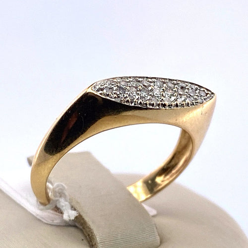 Bague Bague pavée scintillante en or jaune 58 Facettes 250003