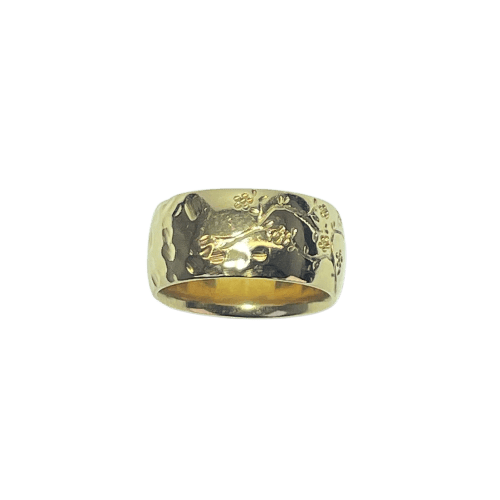 Bague Bague vintage gravée en or jaune 18 carats 58 Facettes 250107