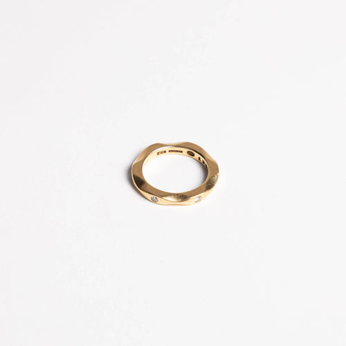 Bague 56 Georg Jensen - Bague Mirror en or 18K et diamants 58 Facettes