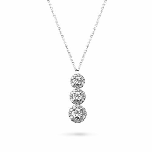 Collier Jennifer HRD Antwerp - Collier pendentif Trilogy en or 18k et diamants 58 Facettes