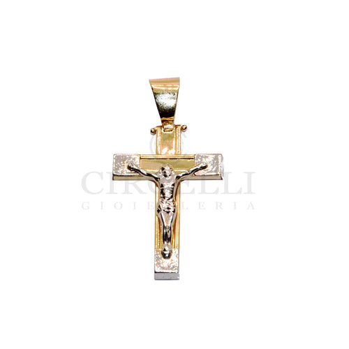 Pendentif Pendentif croix bicolore en or 18 carats 58 Facettes 4721012