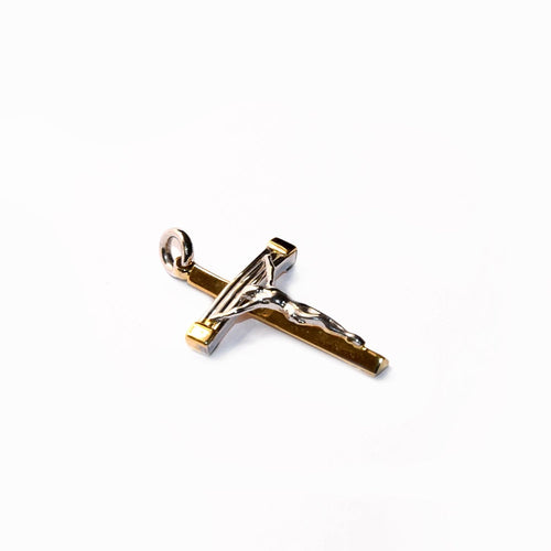 Pendentif Pendentif croix bicolore en or 18 carats 58 Facettes 47298187
