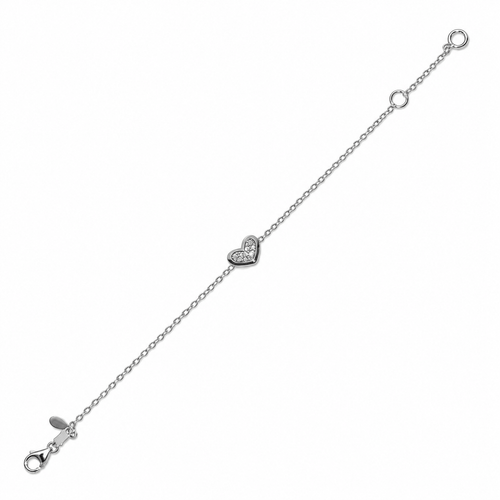 Bracelet Bracelet cœur en or blanc 18 carats 58 Facettes 47298699