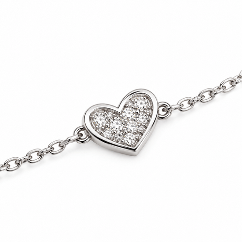 Bracelet Bracelet cœur en or blanc 18 carats 58 Facettes 47298699