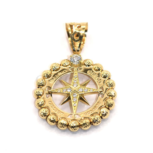 Pendentif Ciondolo Rosa dei Venti en or jaune 18 carats 58 Facettes 93482431