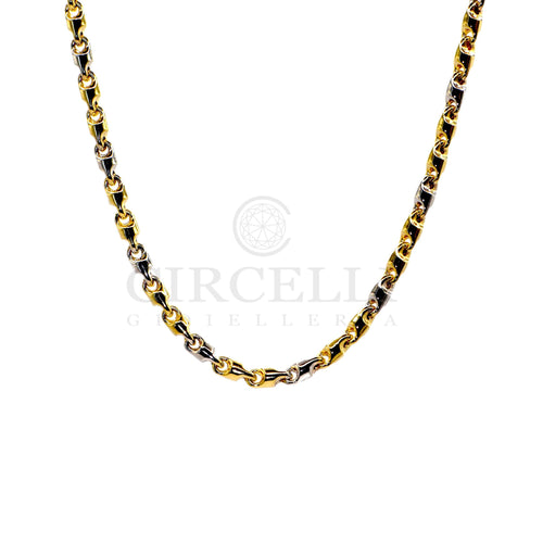 Collier Collier tubulaire bicolore en or 18 carats 58 Facettes 93482417