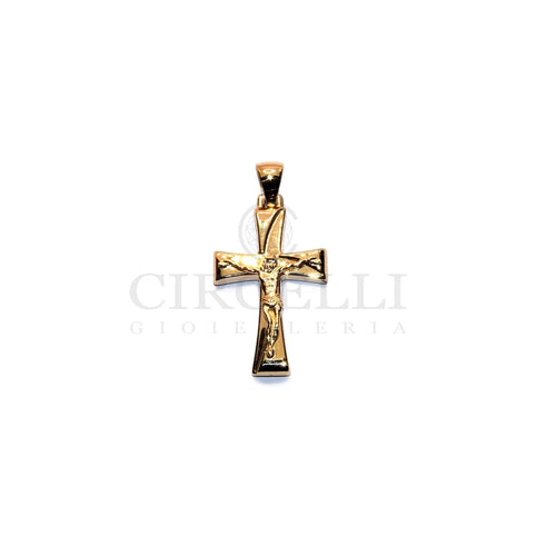 Pendentif Croix avec Christ en or jaune 18 carats 58 Facettes NG00OG02ABZML