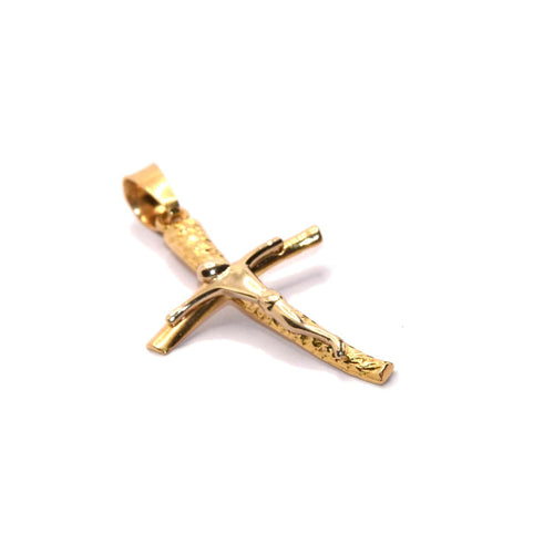 Pendentif Pendentif croix stylisée avec Christ en or jaune 18 carats 58 Facettes NG00GB11A00BA
