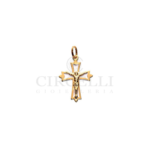 Pendentif Pendentif croix avec Christ en or jaune 18 carats 58 Facettes NG00OG09A0AGA