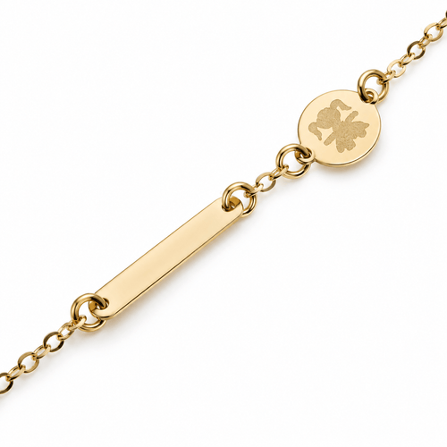 Bracelet Bracelet plaque fillette en or jaune 18 carats 58 Facettes 47298804