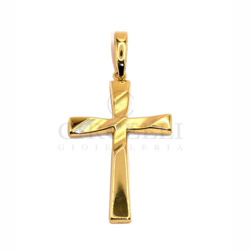 Pendentif Croix stylisée en or jaune 18 carats 58 Facettes 93483100