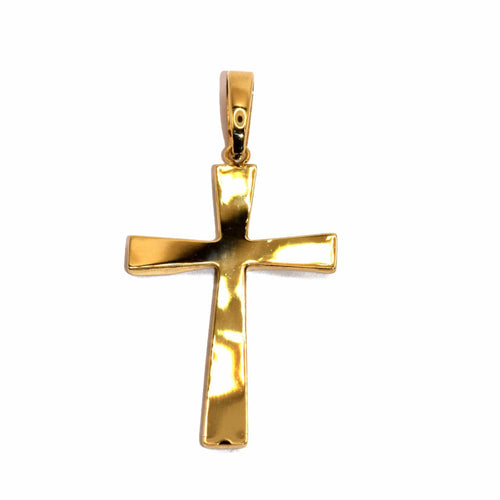 Pendentif Croix stylisée en or jaune 18 carats 58 Facettes 93483100