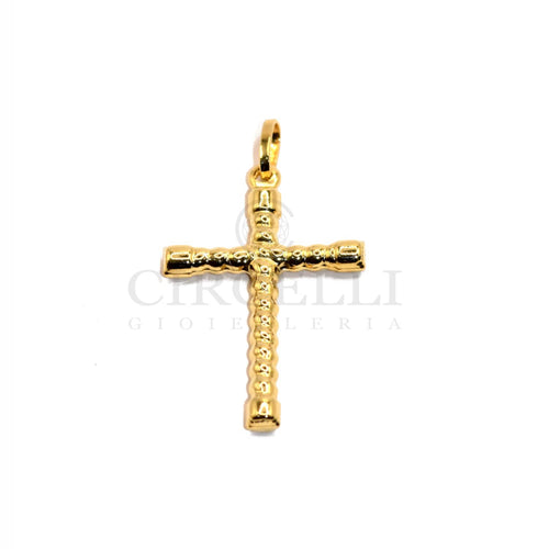 Pendentif Croix stylisée en or jaune 18 carats 58 Facettes 93483049