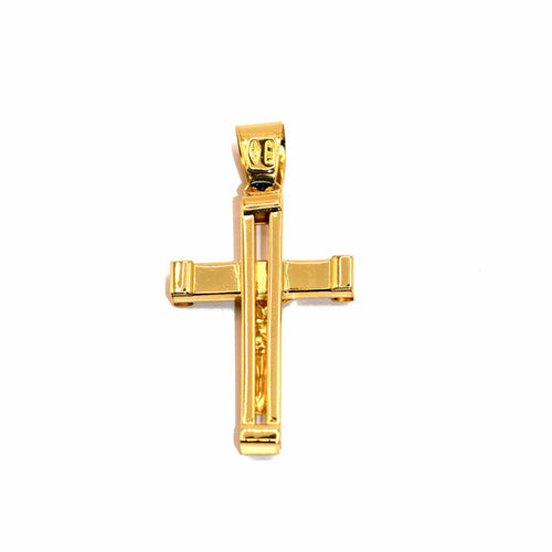 Pendentif Croix avec Christ en or jaune 18 carats 58 Facettes 93483087