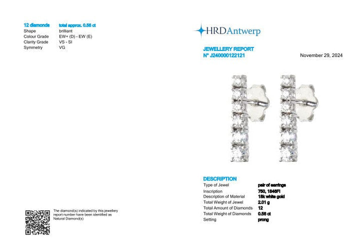 Boucles d'oreilles Scarlett HRD Antwerp - Boucles d'oreilles en or 18k et diamants 58 Facettes SCO9PBR12P