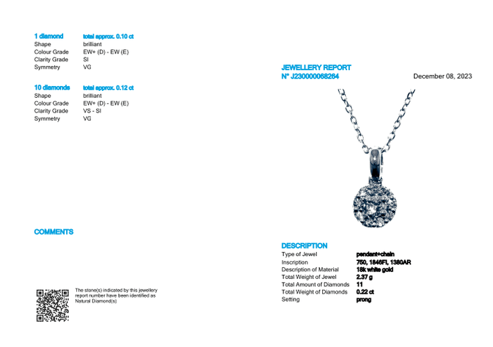 Collier Jennifer - Collier pendentif en or 18k et diamants 58 Facettes
