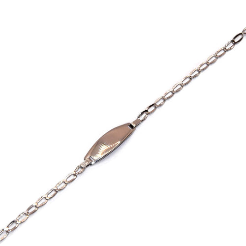 Bracelet Cheval - Bracelet satiné avec plaque en or blanc 18 carats 58 Facettes CB00OB01ADAOA