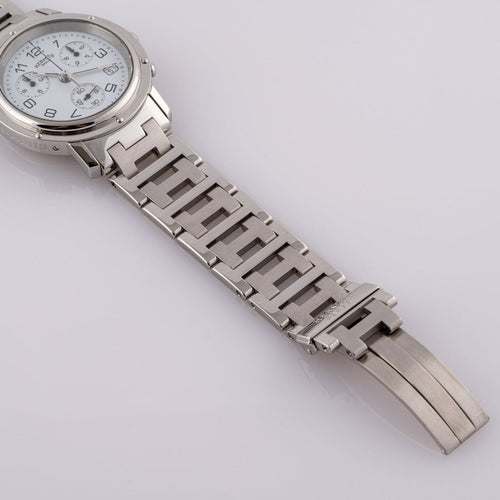 Montre Hermès Clipper Chronograph - Montre CL1.910 en acier 58 Facettes TOT-01696
