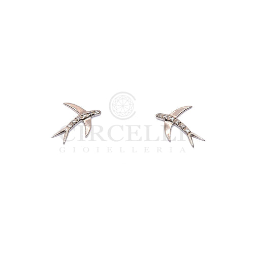 Boucles d'oreilles Orecchini rondini oro bianco 18 carati 58 Facettes 47299474