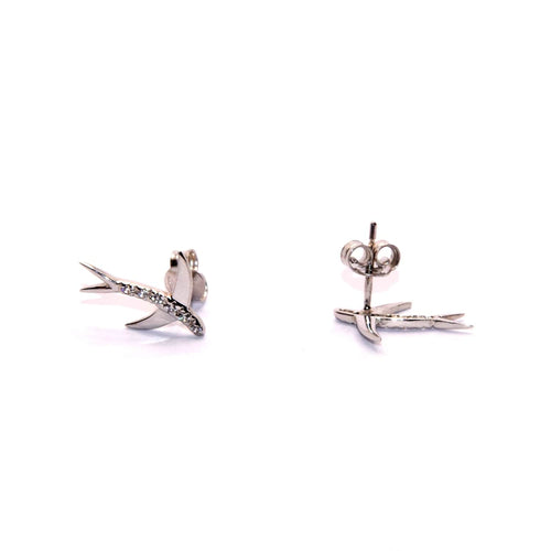 Boucles d'oreilles Orecchini rondini oro bianco 18 carati 58 Facettes 47299474
