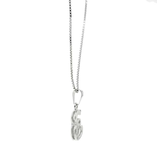 Collier Collier - Chaîne maille vénitienne en or blanc 18 ct, pendentif E et diamants 58 Facettes 32048