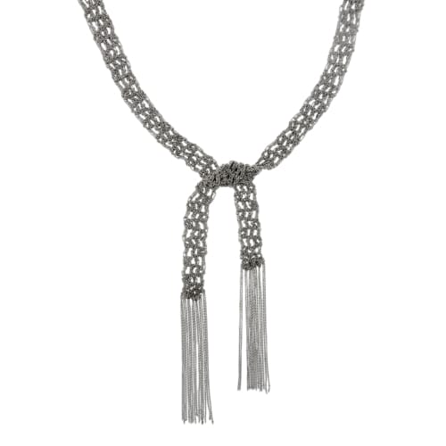 Collier Collier cravate en or blanc 18 ct à franges 58 Facettes 33993