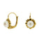 Boucles d'oreilles Boucles d’oreilles fleur à dormeuses en or jaune 18 ct avec perles 58 Facettes 38383