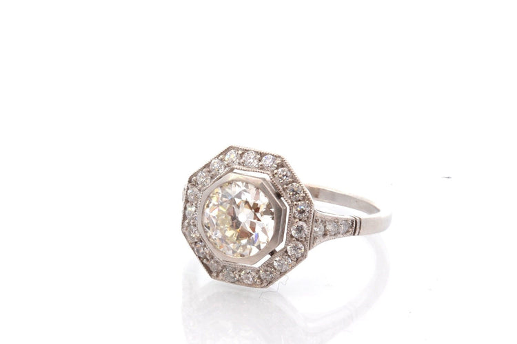Bague 53 Bague diamant 1,16 ct K/VS2 en or 18k et platine 58 Facettes 27498-27838