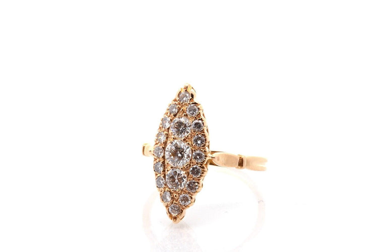 Bague 55.5 Bague en or jaune 18k pavée de 19 diamants 58 Facettes 27893